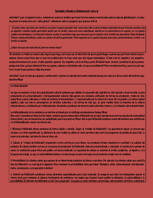 Sociedad Y Estado 6 Sociedad Estado La Globalizaci Cultural Actividad Lean El Studocu