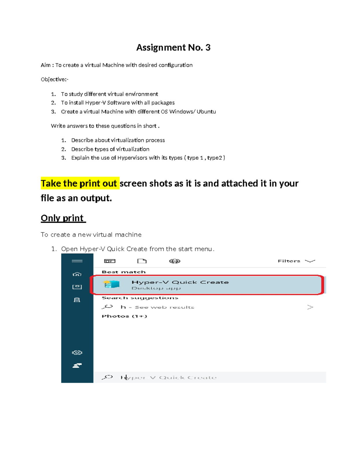 CC LAb Assignment-3 - Assignment No. 3 Aim : To create a virtual ...