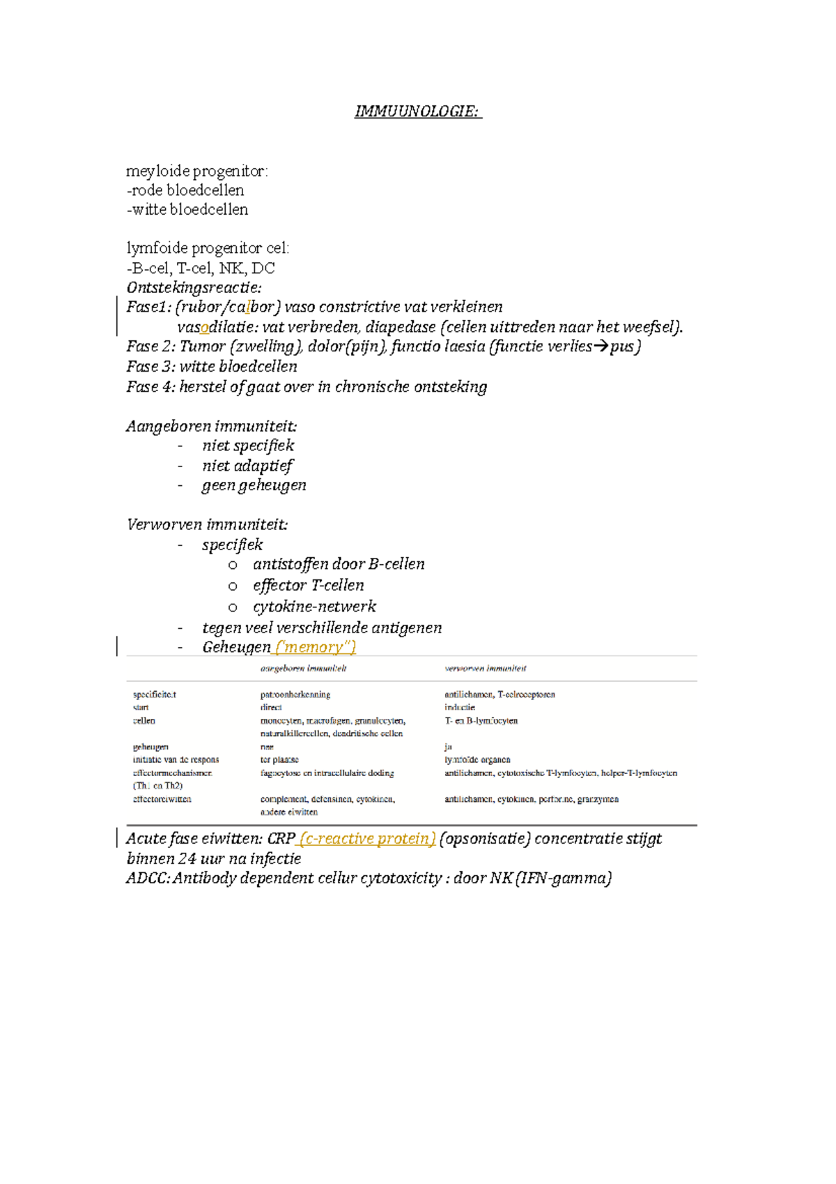 Immunologie Samenvatting Immuunologie Meyloide Progenitor Rode