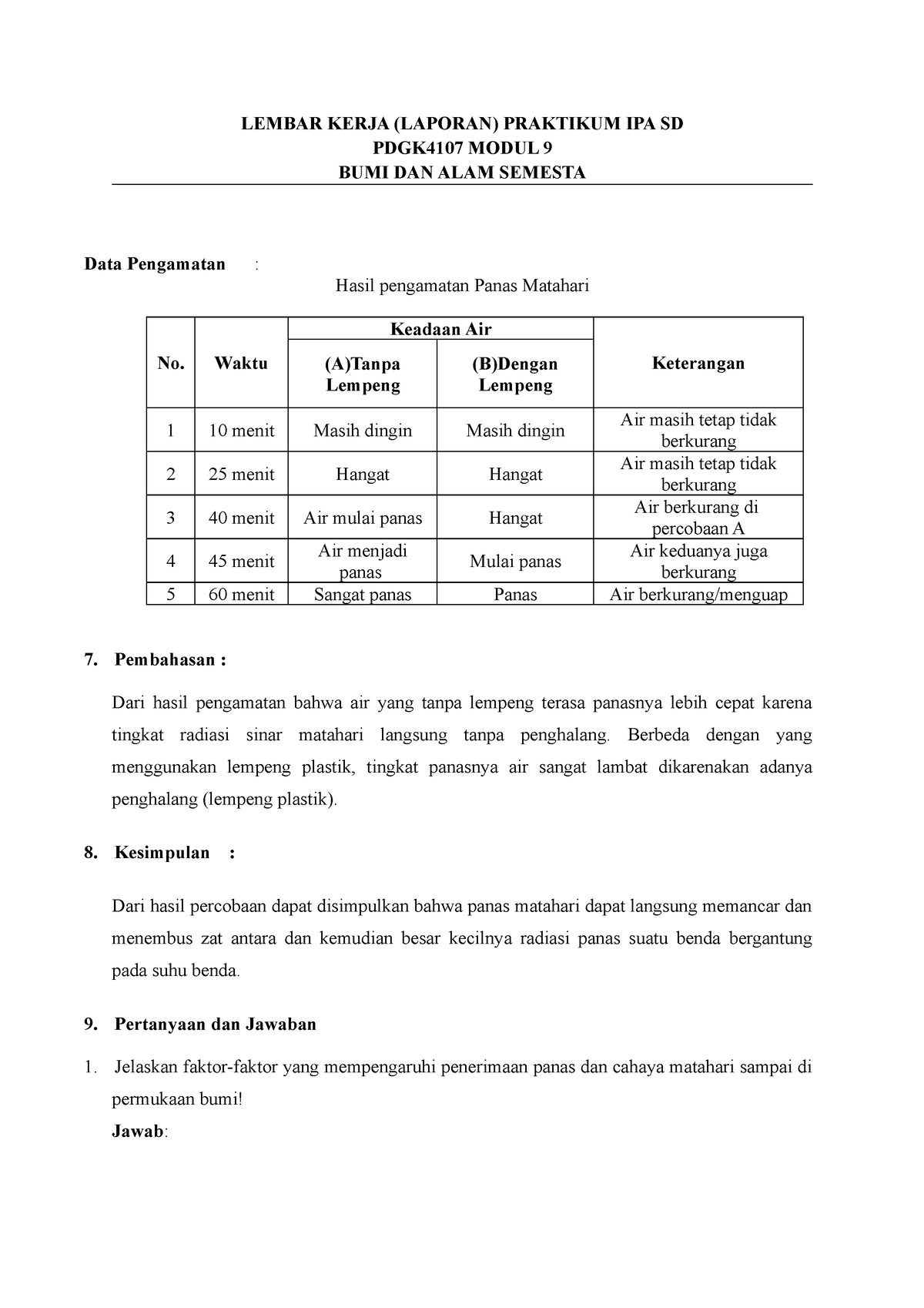 Matahari Modul 9 - Mengikuti Perkuliahan - LEMBAR KERJA (LAPORAN ...