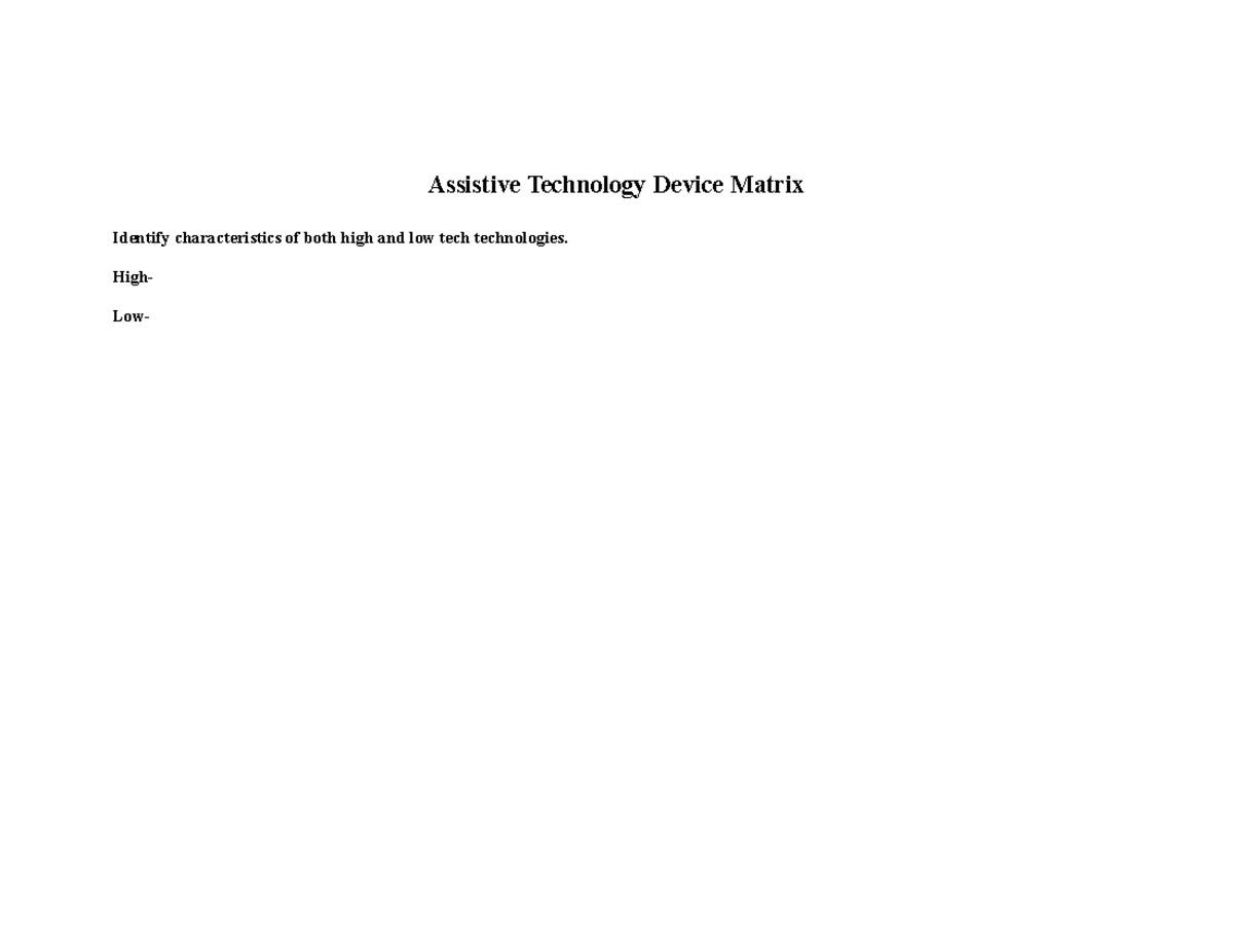 T7 - Assistive Technology Device - Assistive Technology Device Matrix ...