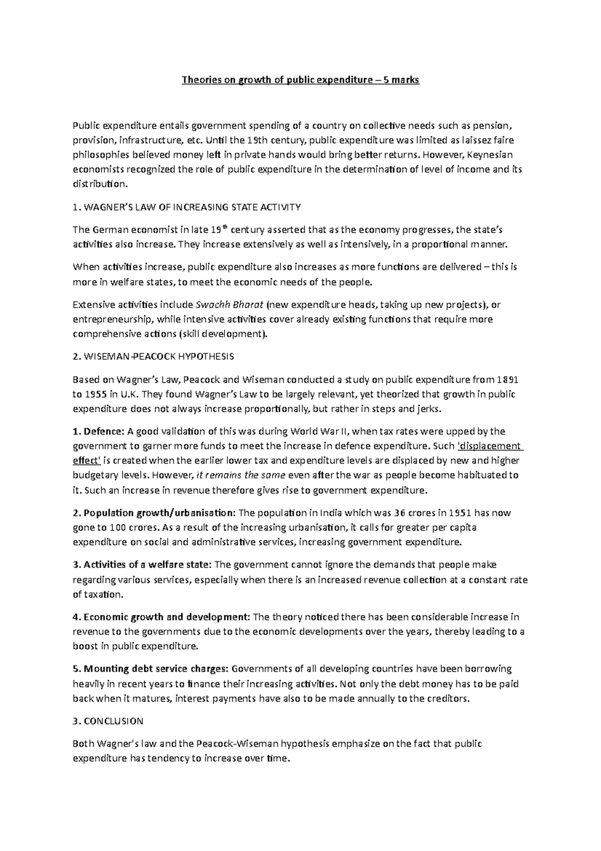 11 Theories On Growth Of Public Expenditure Until The 19th Century