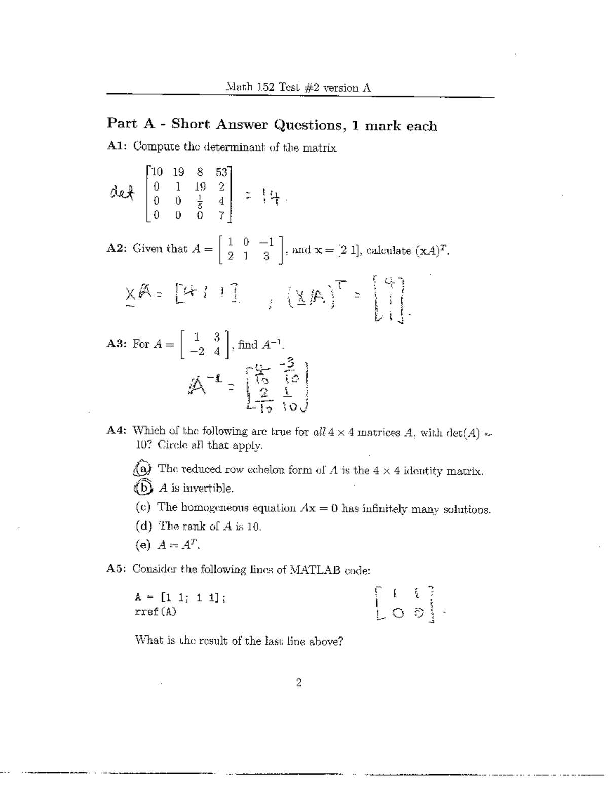 Sample/practice exam 2017, answers - Math 152 Test #2 version AMath 152 ...