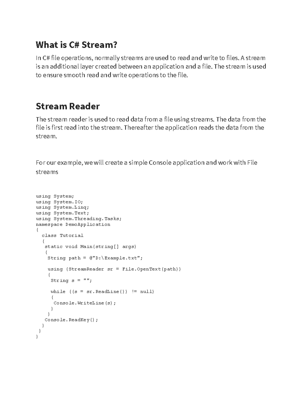 c# file streams