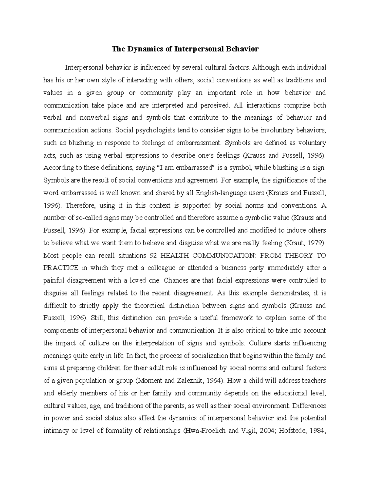 The Dynamics of Interpersonal Behavior - The Dynamics of Interpersonal ...