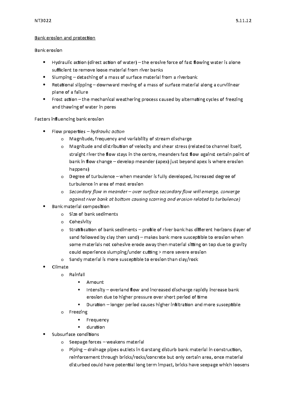 9.11.12 River Action PLAN - Bank erosion and protection Bank erosion ...