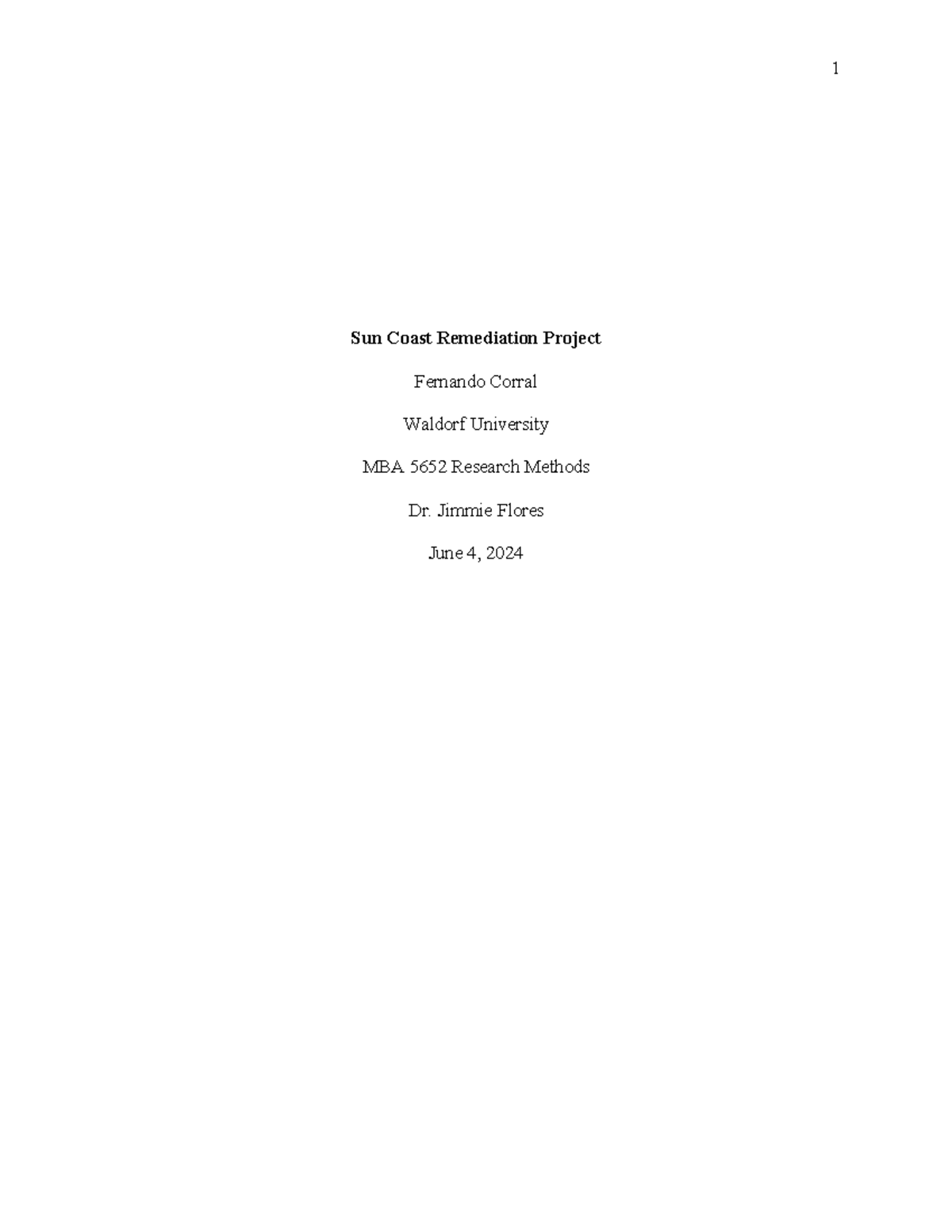 Unit I Literature Review Sun Coast Remediation Project Fernando