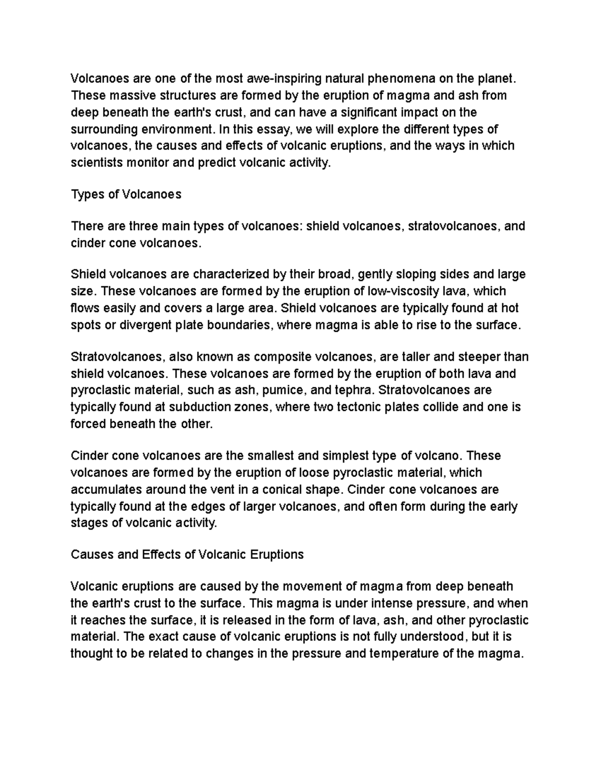 Studoc 5 - class notes - Volcanoes are one of the most awe-inspiring ...