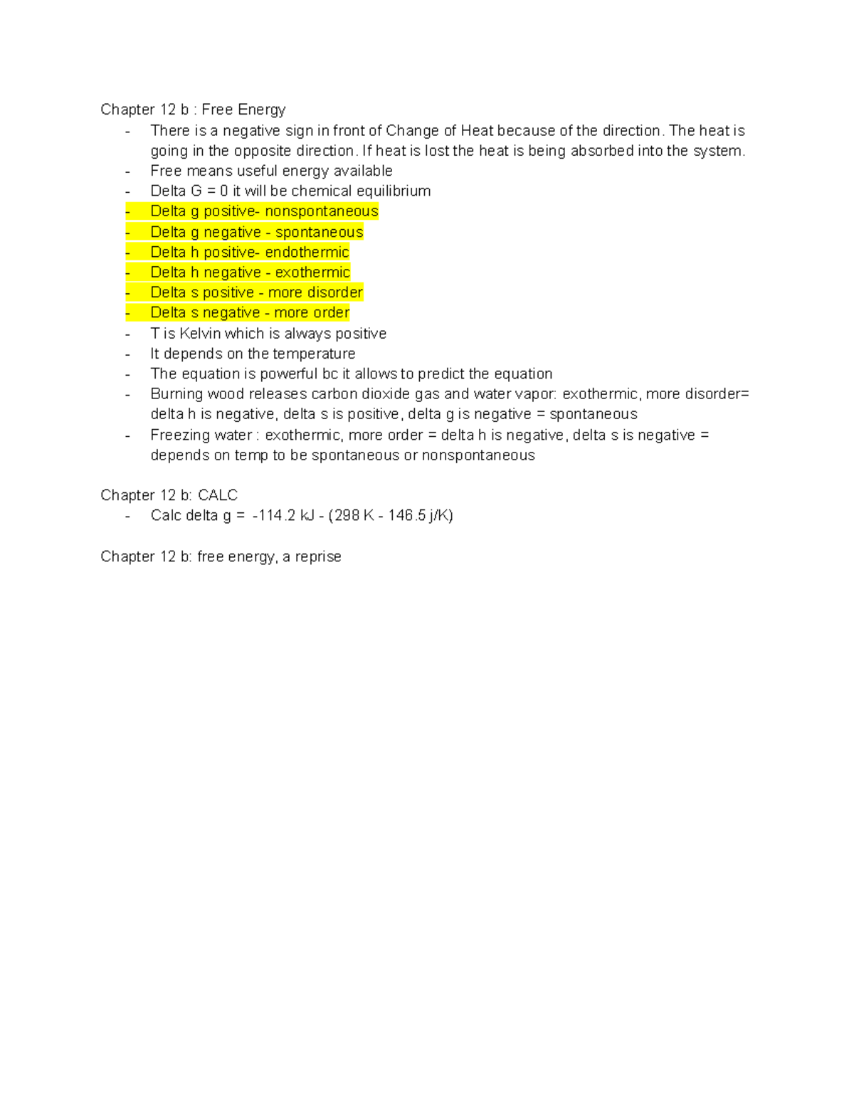 Gen Chem 2 notes Gen Chem 2 Chapter 12 b Free Energy There is a