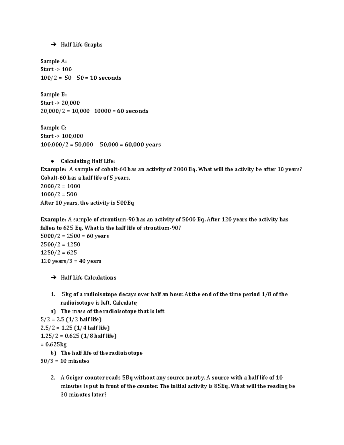 Half Life Worksheets - dasdadasdsa em xin loi em can bai n - Half Life ...