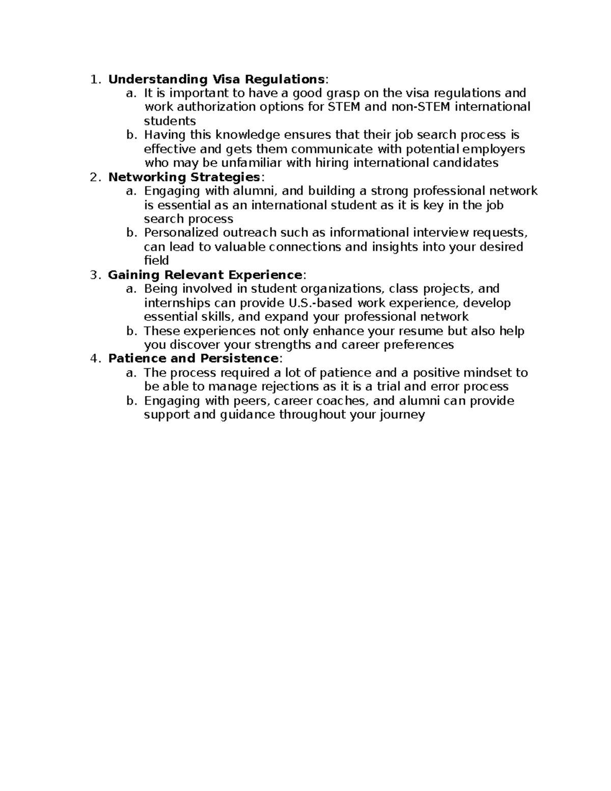 International Student Resource takeaway - Understanding Visa ...