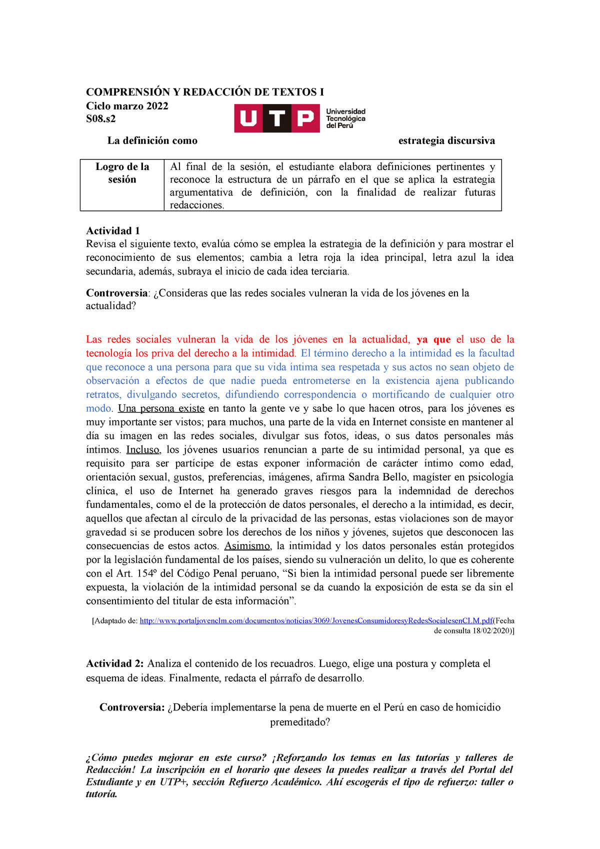 S08.s2 -La Definición Como Estrategia Argumentativa (material) Marzo ...