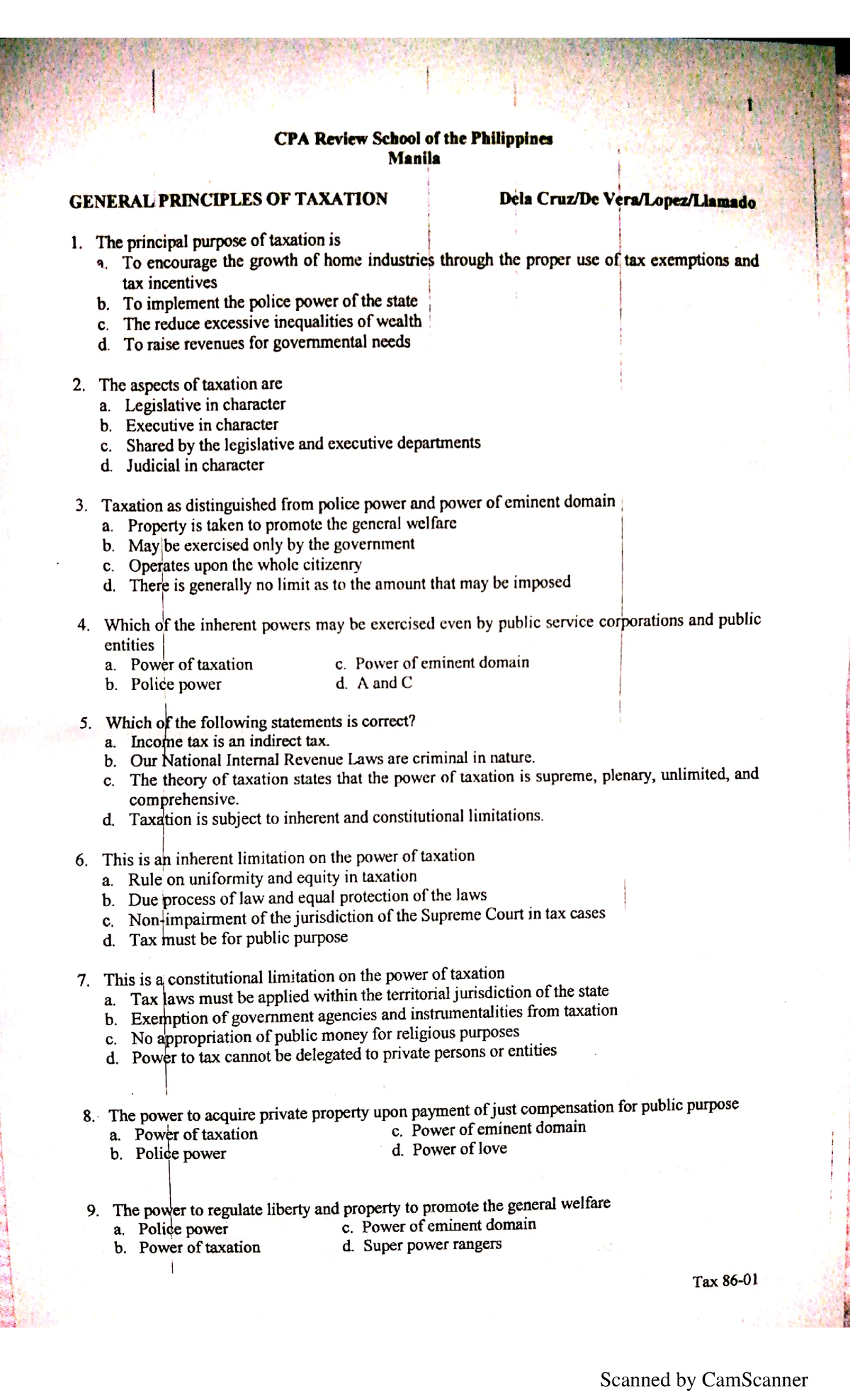 TAX 8601 - General Principles Of Taxation - Business Administration ...