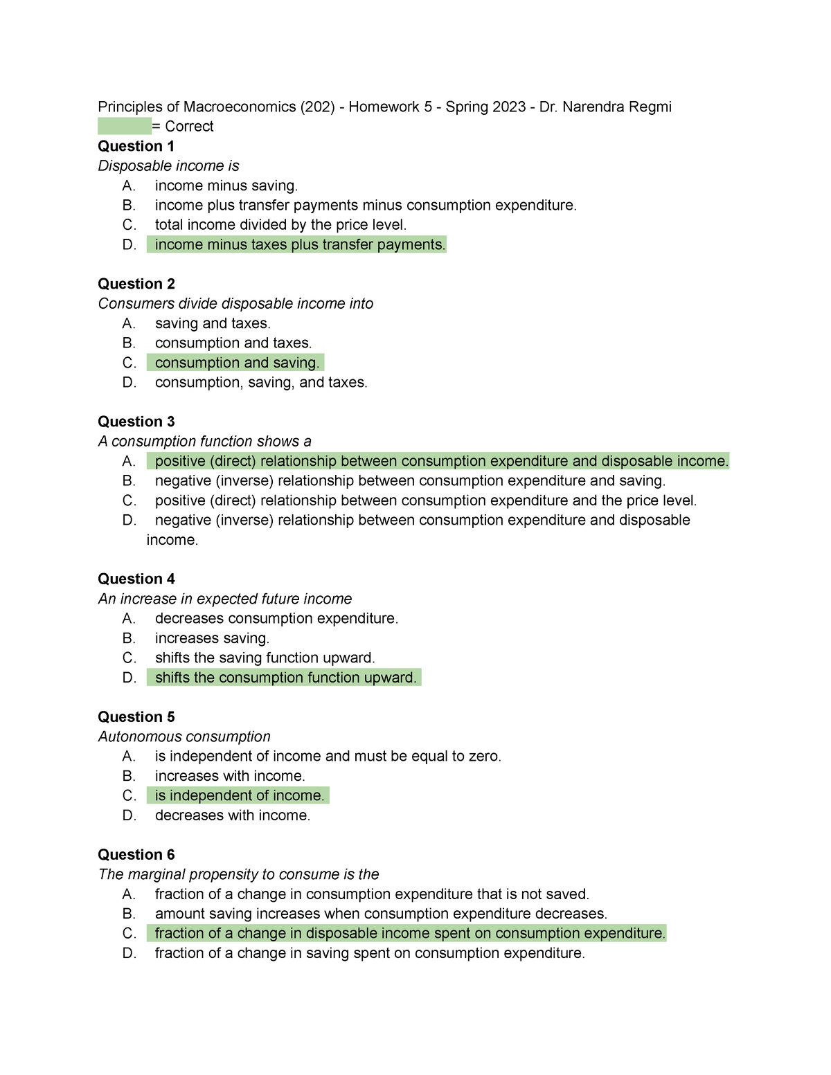 macroeconomics homework 5