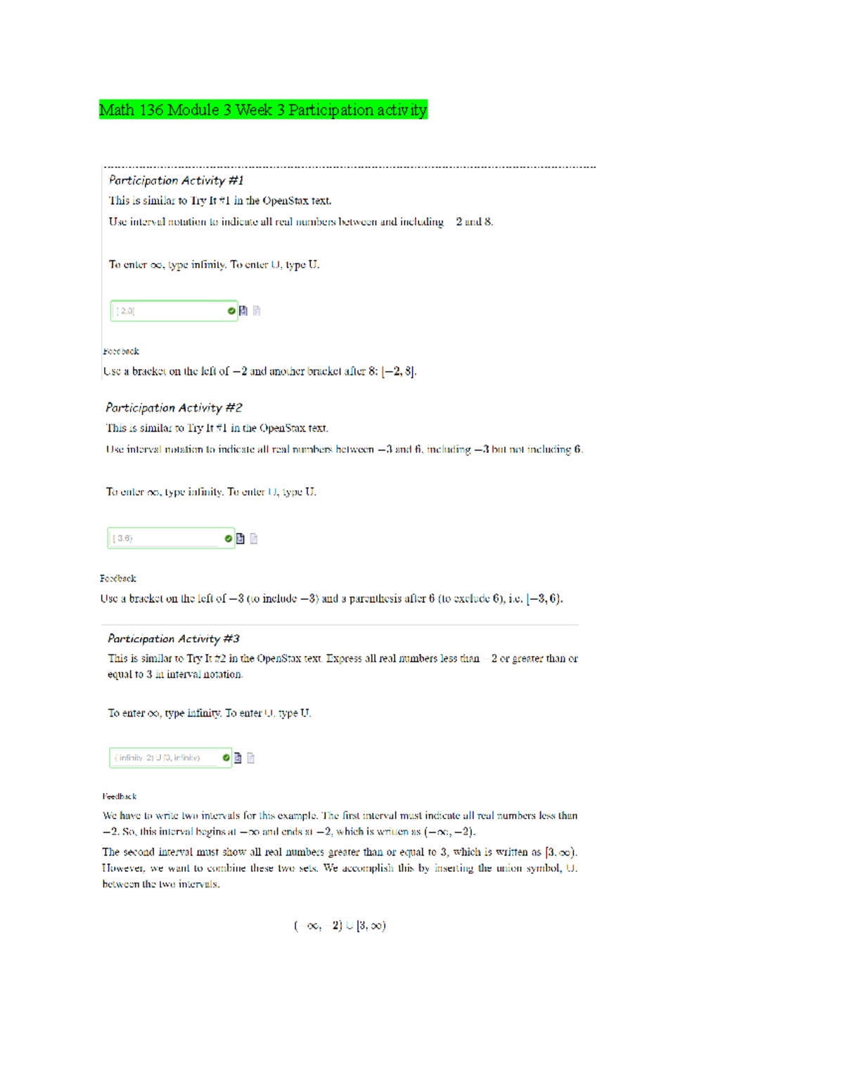 Mat 136 Module 3 Participation activity MAT136 Math 136 Module 3
