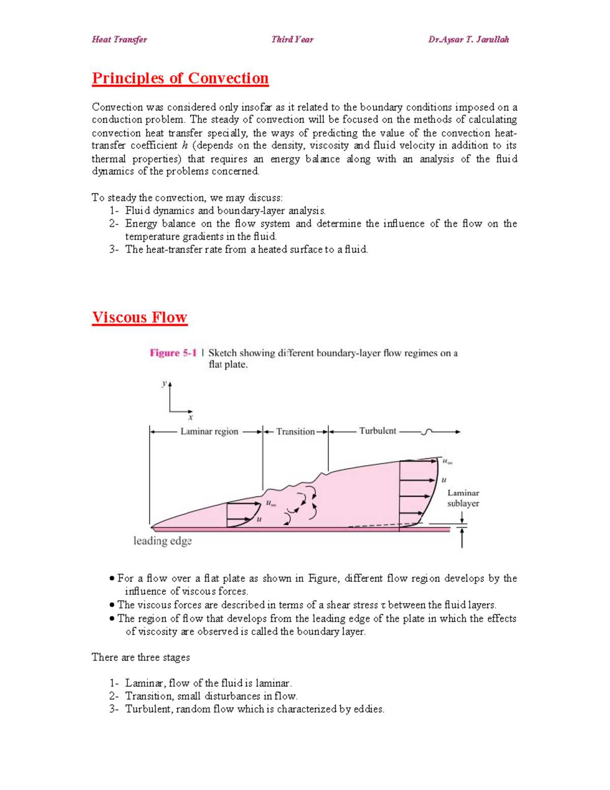 Lec14 - Principles of Convection Convection was considered only insofar ...