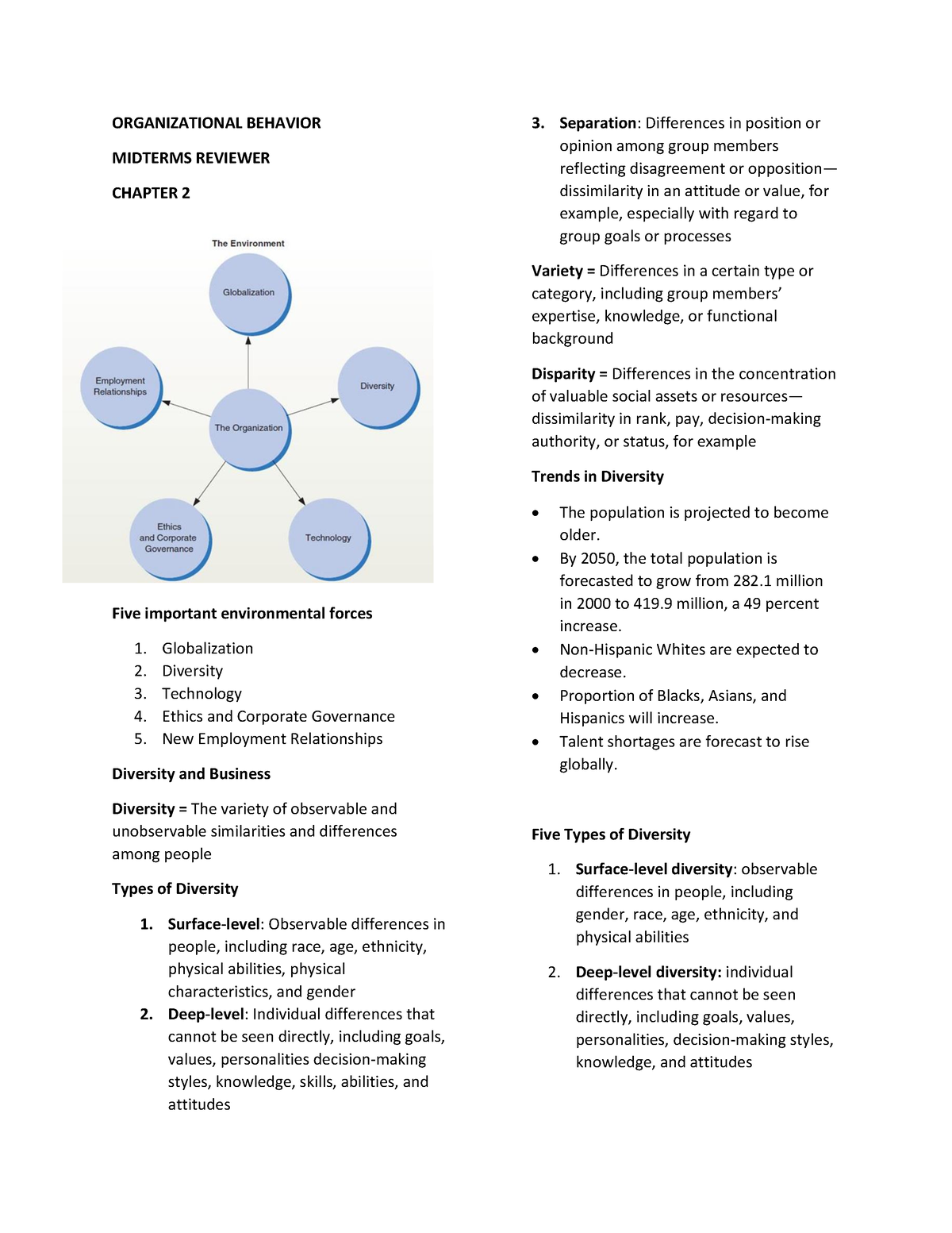 Organizational Behavior - Midterms Reviewer - ORGANIZATIONAL BEHAVIOR ...