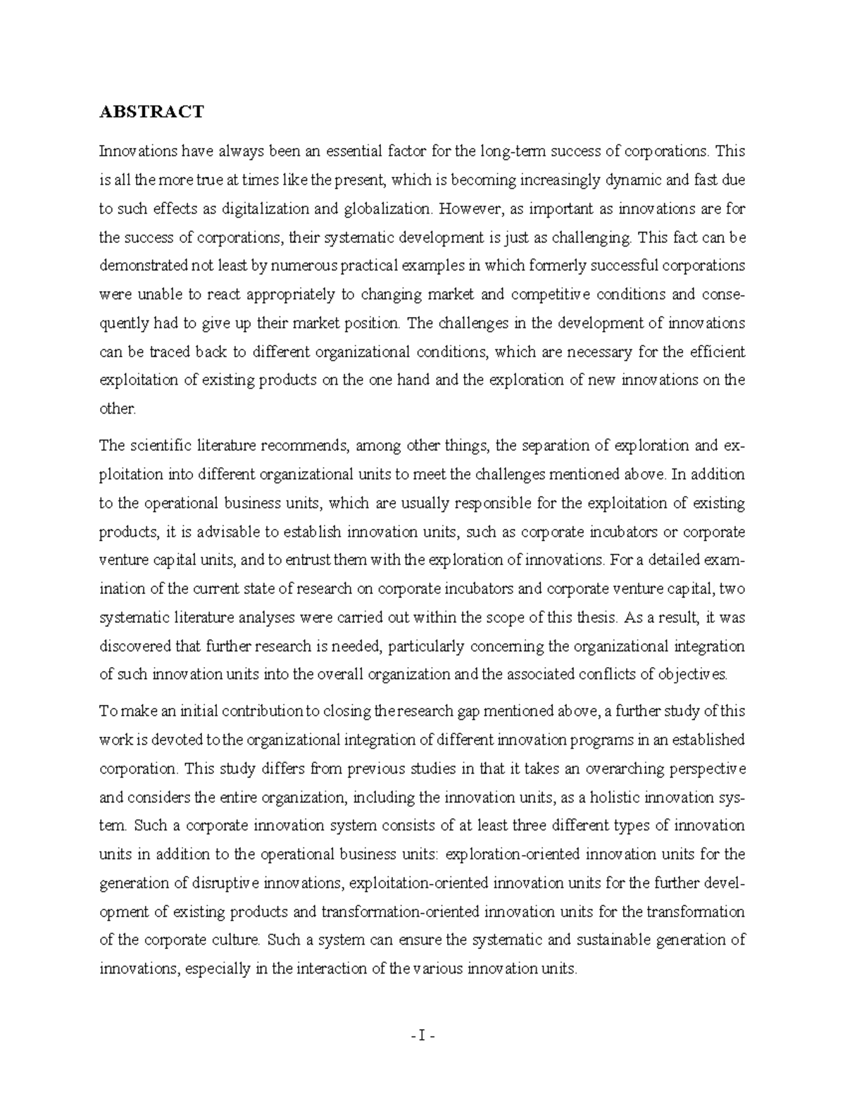 Innovation - I - ABSTRACT Innovations have always been an essential ...