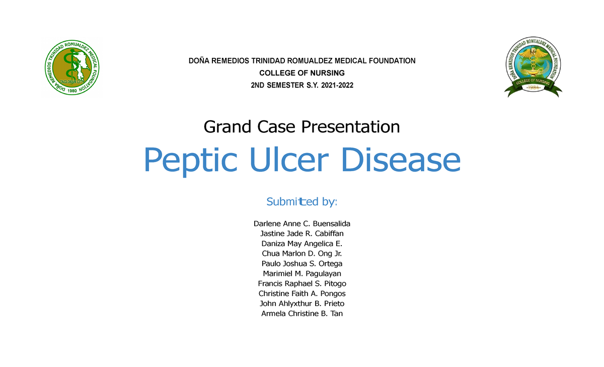 peptic ulcer disease case study answers