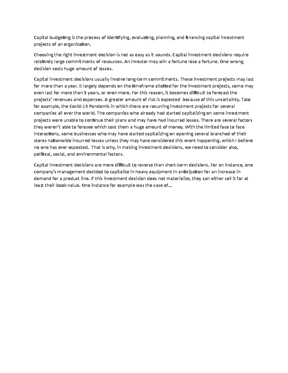Why Investment Decisions are Critical in Budgeting - Capital budgeting ...