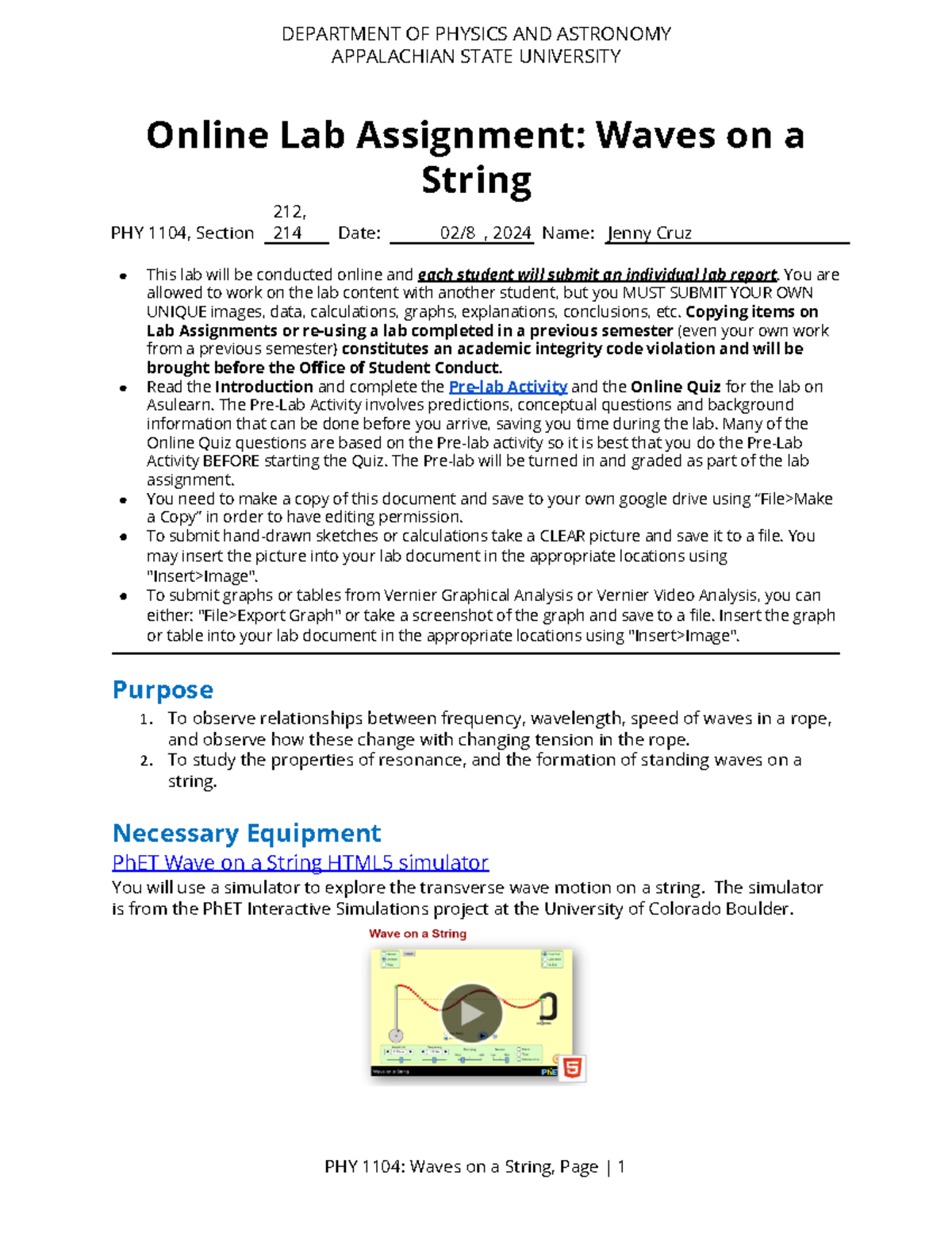 Copy of 1104 Waves on a String - Jenny Cruz - APPALACHIAN STATE ...