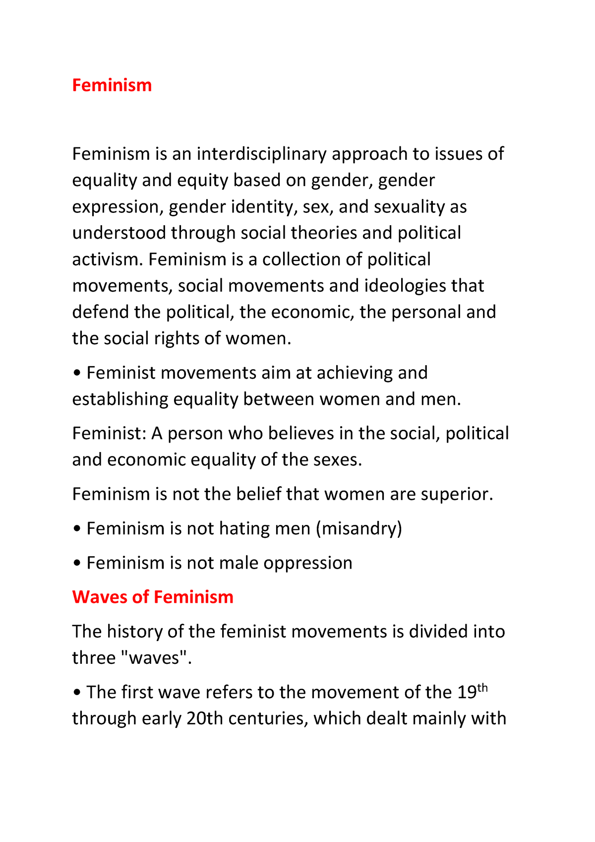 Feminism , Liberal, Marxist, Socialist - Feminism Feminism Is An ...