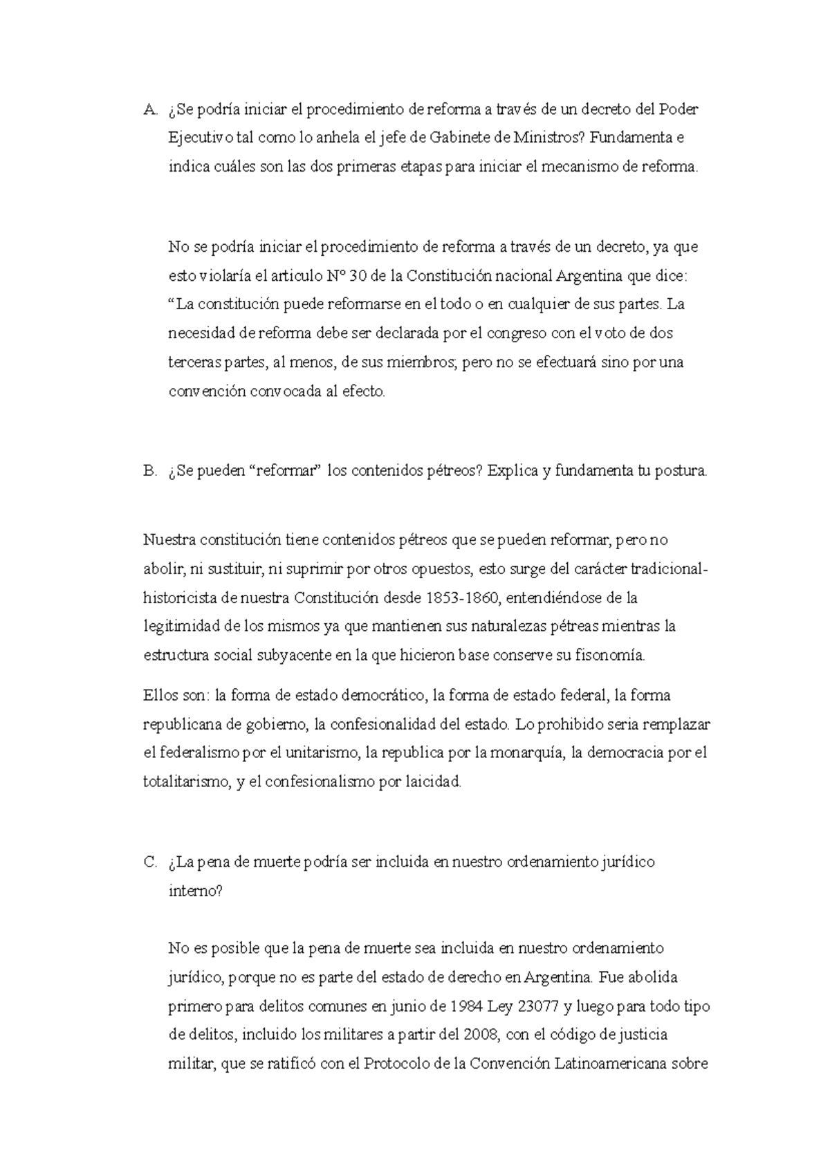 Derecho Constitucional Tp 1 A ¿se Podría Iniciar El Procedimiento De Reforma A Través De Un