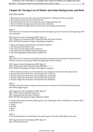 TB-Chapter 05 Nursing Care of Women with Complications During Pregnancy ...