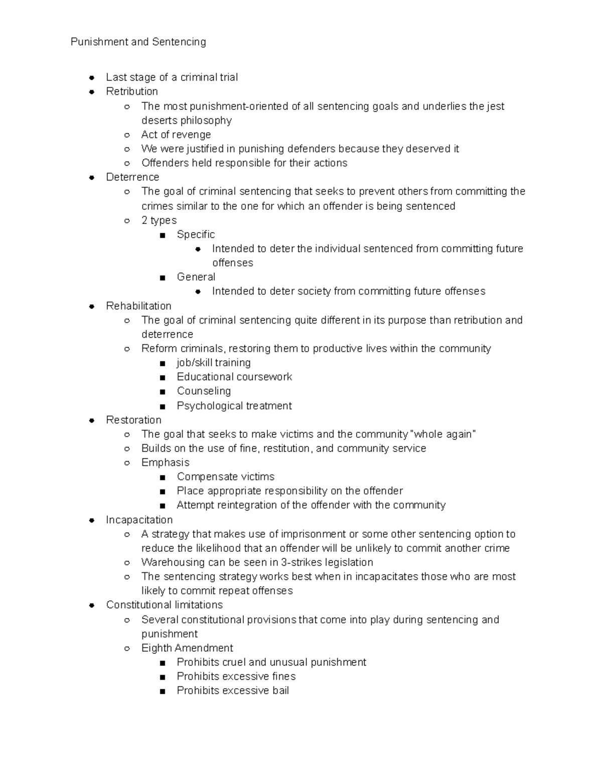 Chapter 14 - Punishment and Sentencing Last stage of a criminal trial ...