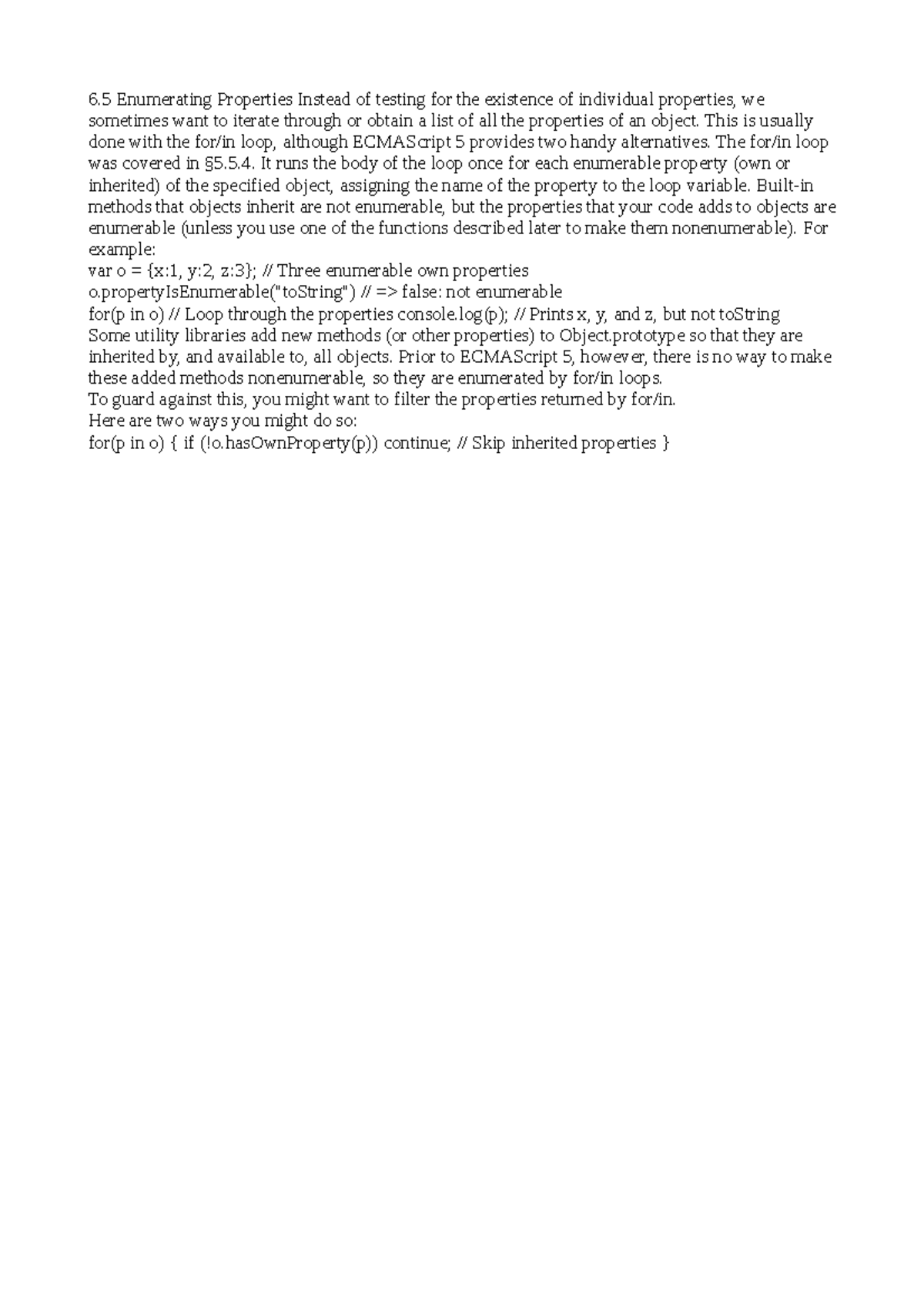 Object property enumaration - 6 Enumerating Properties Instead of ...