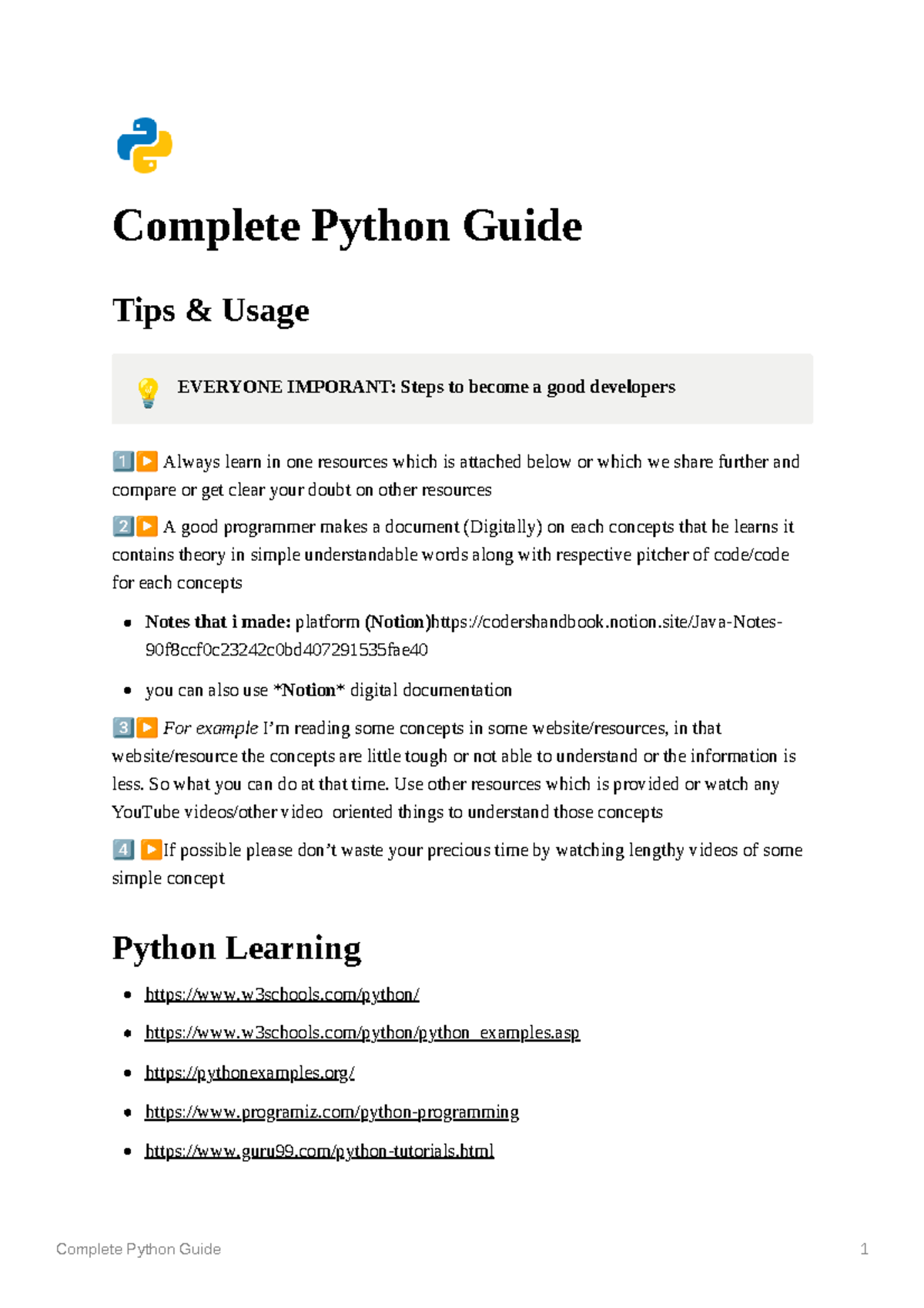 Complete Python Guide - notion/Java-Notes ...
