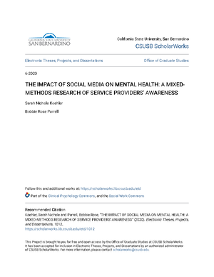 Exploring the Effects of Social Media Use on the Mental Health of ...