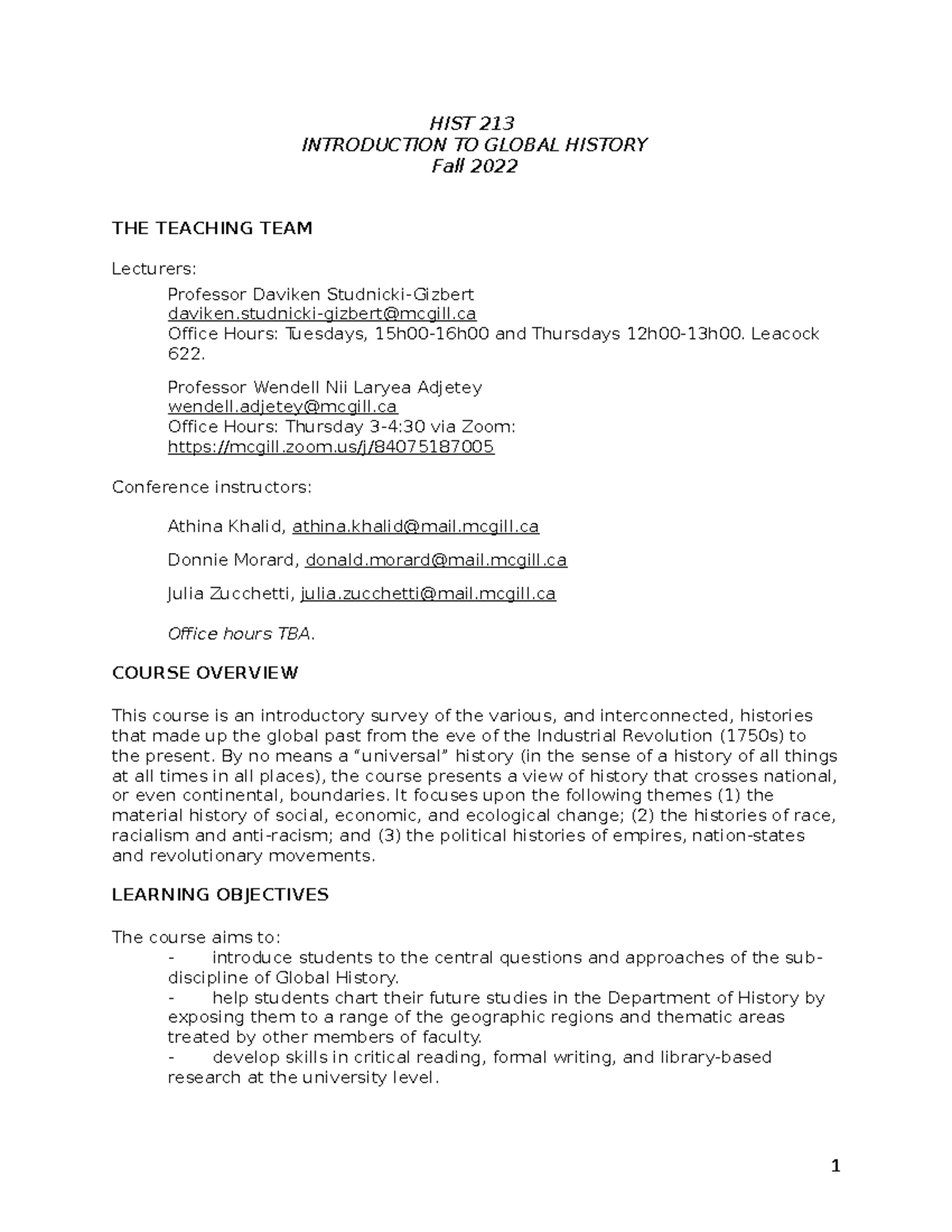 Hist 213 World History Syllabus Fall 2022 Hist 213 Mcgill Studocu Hist 213 World History Syllabus Fall 2022 Hist 213 Mcgill Studocu