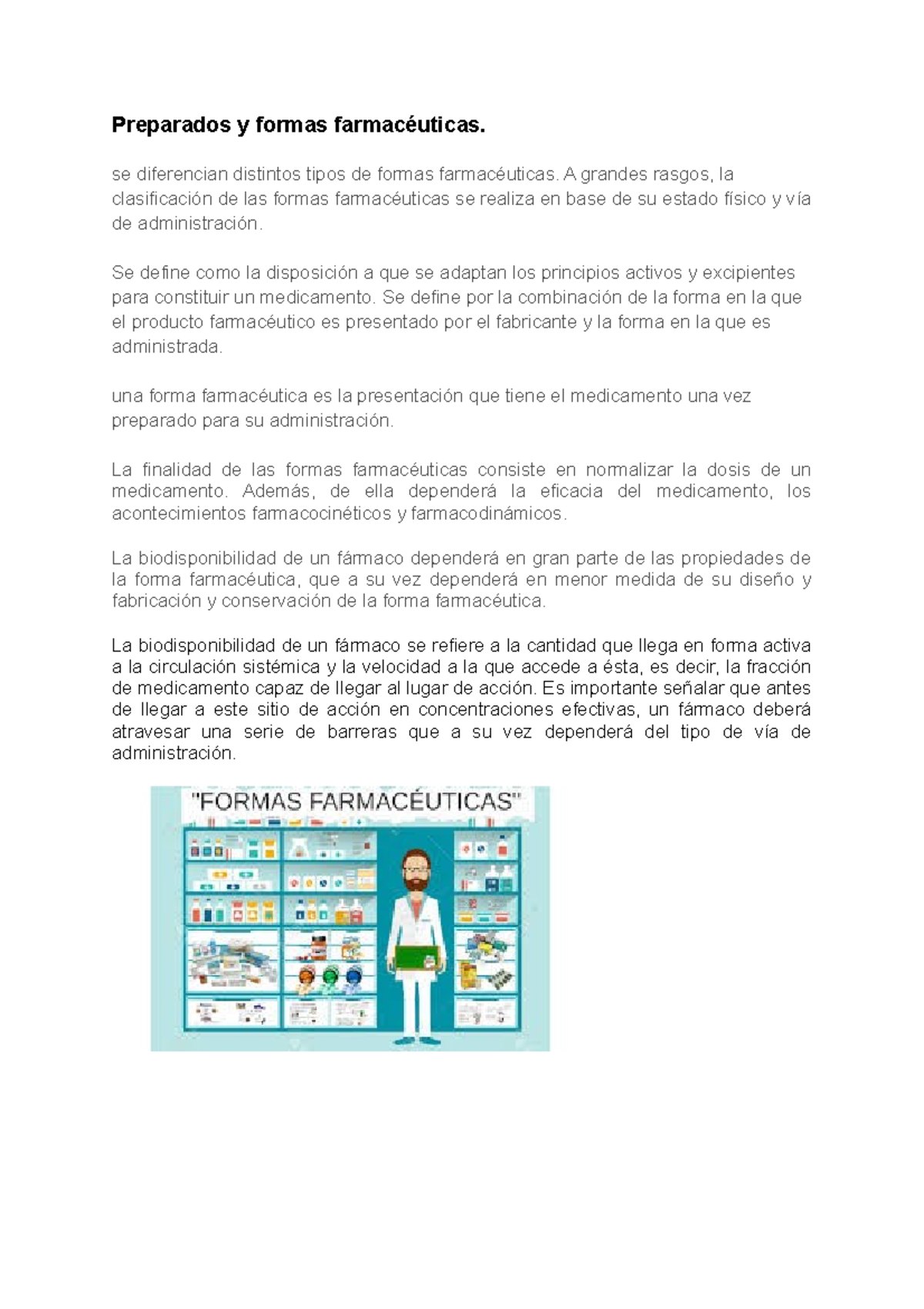 Preparados y formas farmacéuticas - se diferencian distintos tipos de formas  farmacéuticas. A - StuDocu