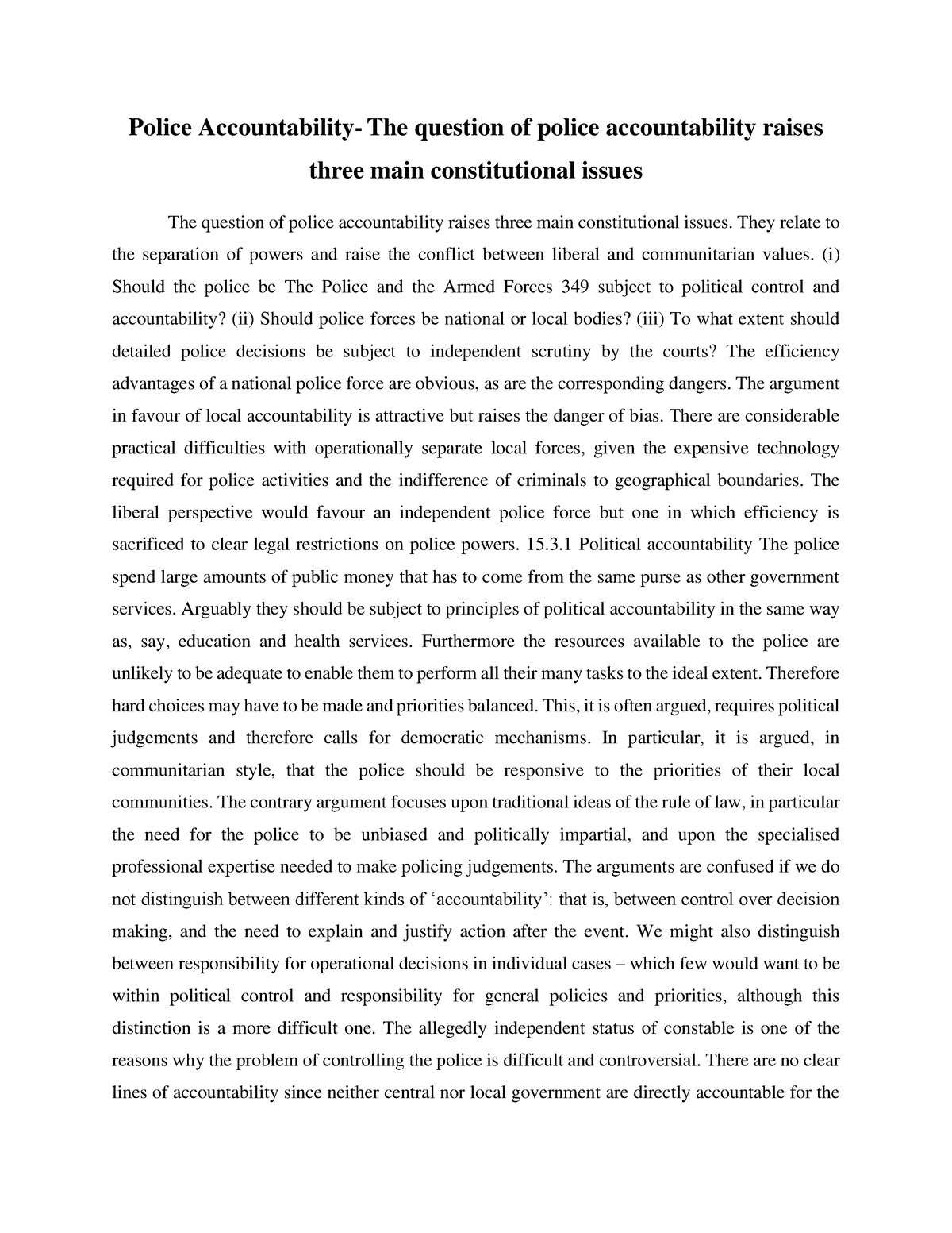 Police Accountability- The Question Of Police Accountability Raises ...