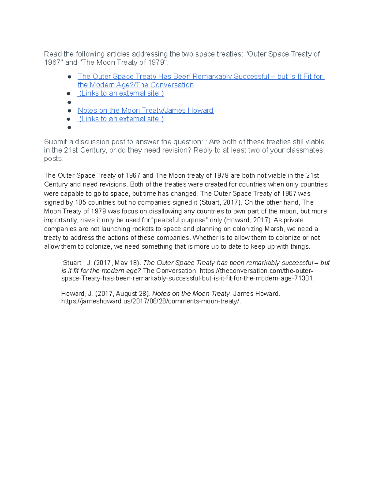 9.3 Discussion Treaties Affecting Outer Space Outdated Read the