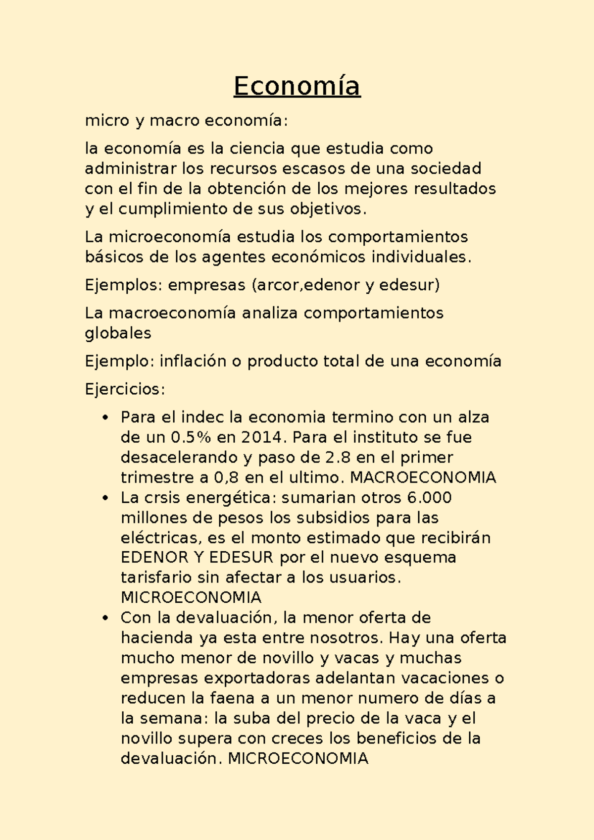 Economía resumen - Economía micro y macro economía: la economía es la ...