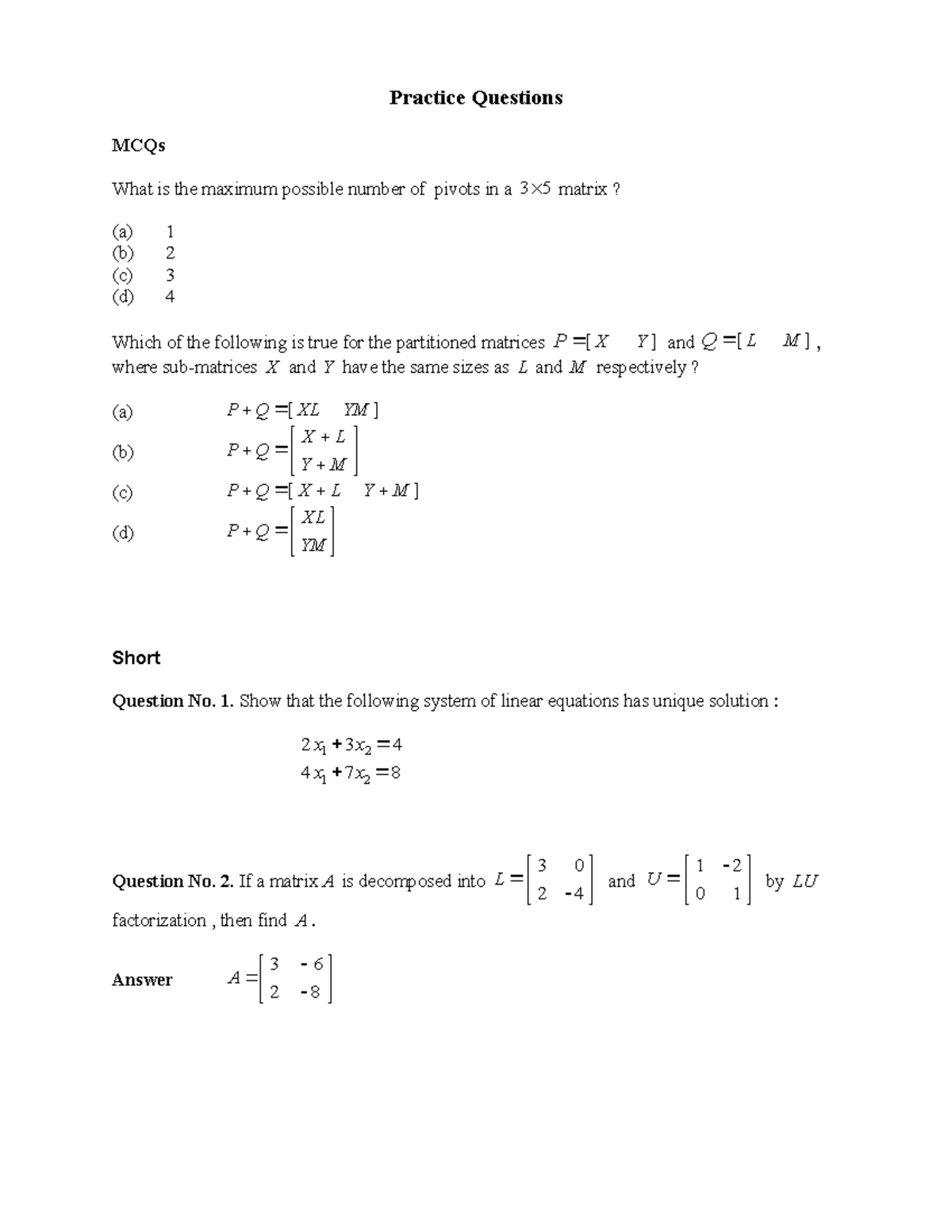 Practice Chapter No. 13 to 15 Practice Questions MCQs What is the maximum possible number of