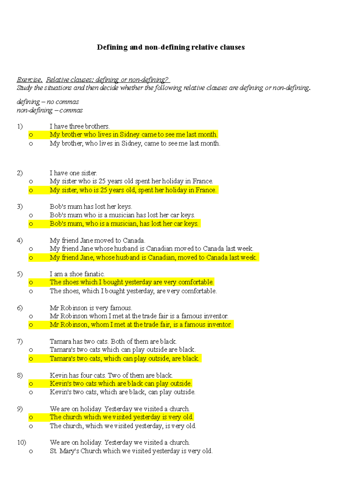 KEY defining-and-nondefining-relative-clauses Part I - Defining and non ...