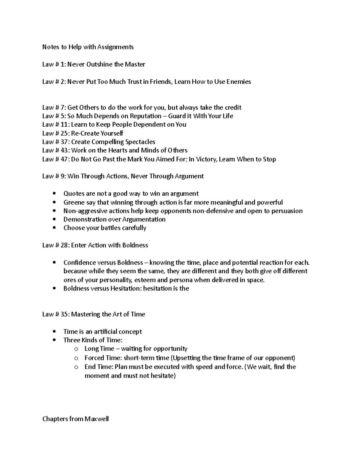 Notes to Help with Assignments - because while they seem the same, they ...