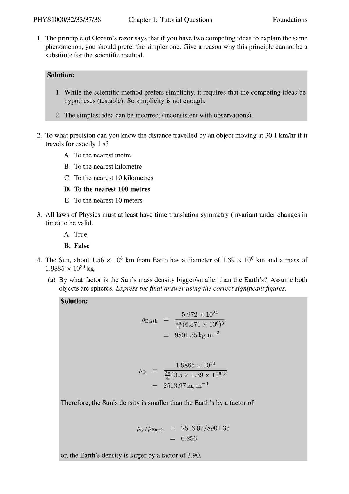 Ch1 Tut QA - Tutorial Questions And Answers - PHYS1000/32/33/37/38 ...