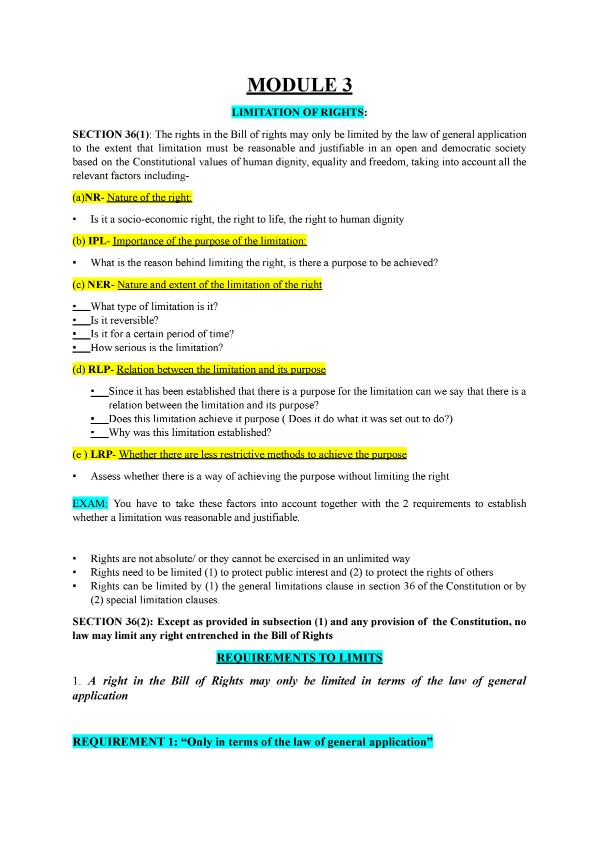 human-rights-law-notes-module-3-module-3-limitation-of-rights