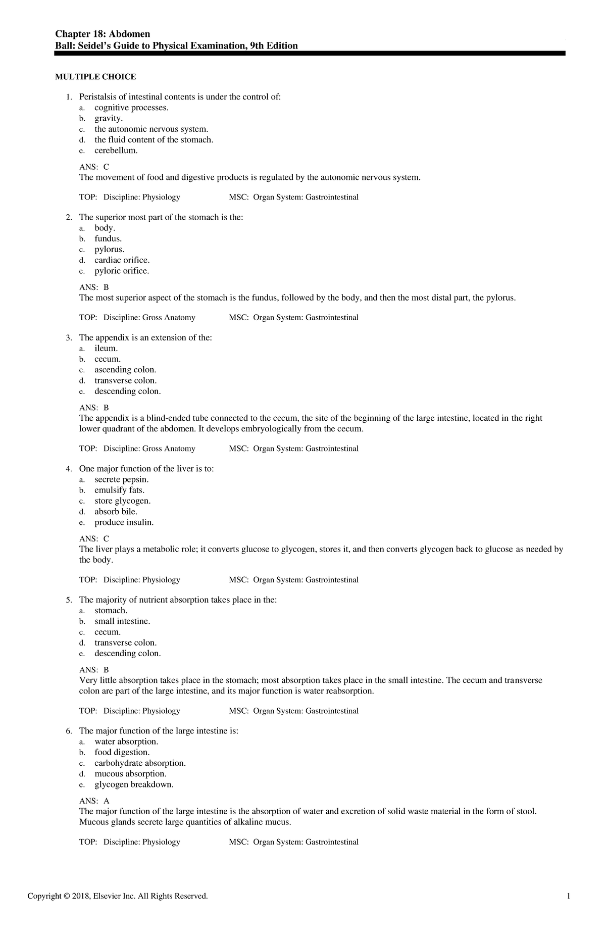 Chapt 18 Ex 3 Chapter 18 Abdomen Ball Seidel s Guide To Physical Chapt 18 Ex 3 Chapter 18 Abdomen Ball Seidel s Guide To Physical