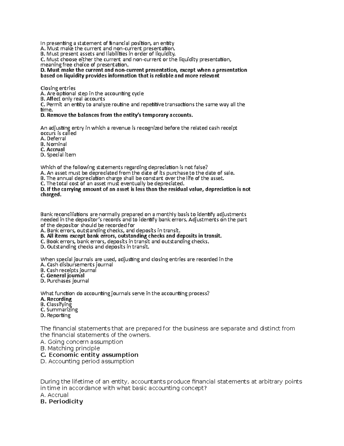 Accounting Proficiency Test Review PART 1 - In presenting a statement ...