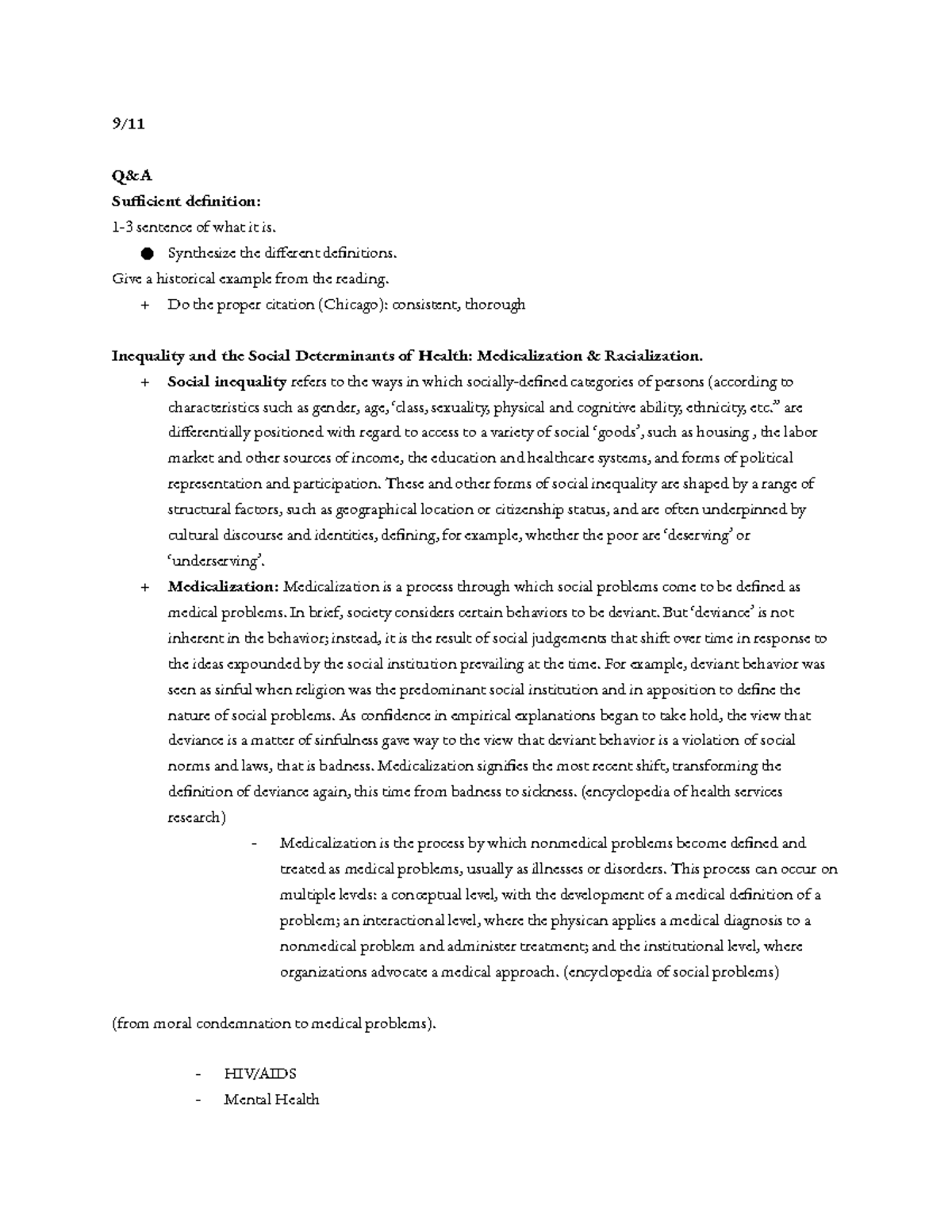 Lecture Notes - Instructor Samuel Roberts - 9/ Q&A Sufficient ...