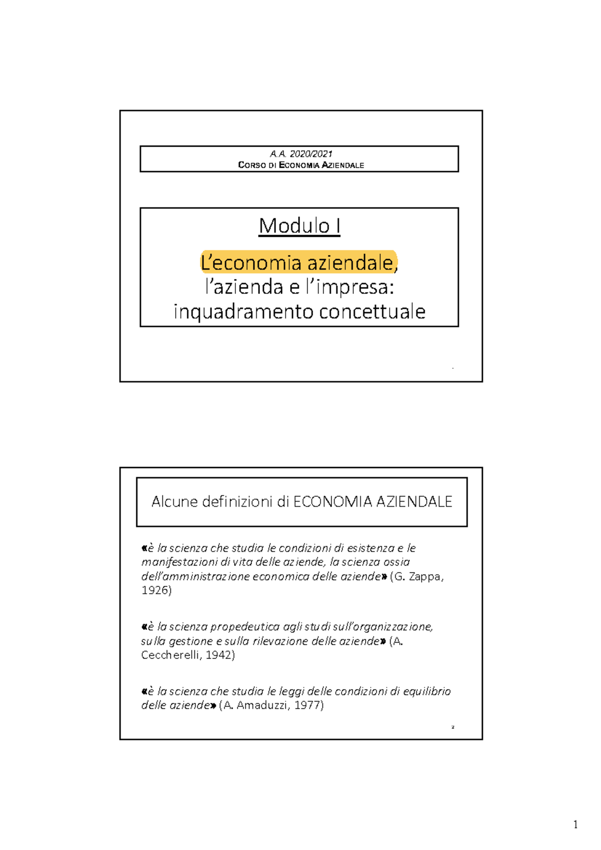 Pdf Economia 1 - Fascicolo 1 - Modulo I L’economia Aziendale, L’azienda ...