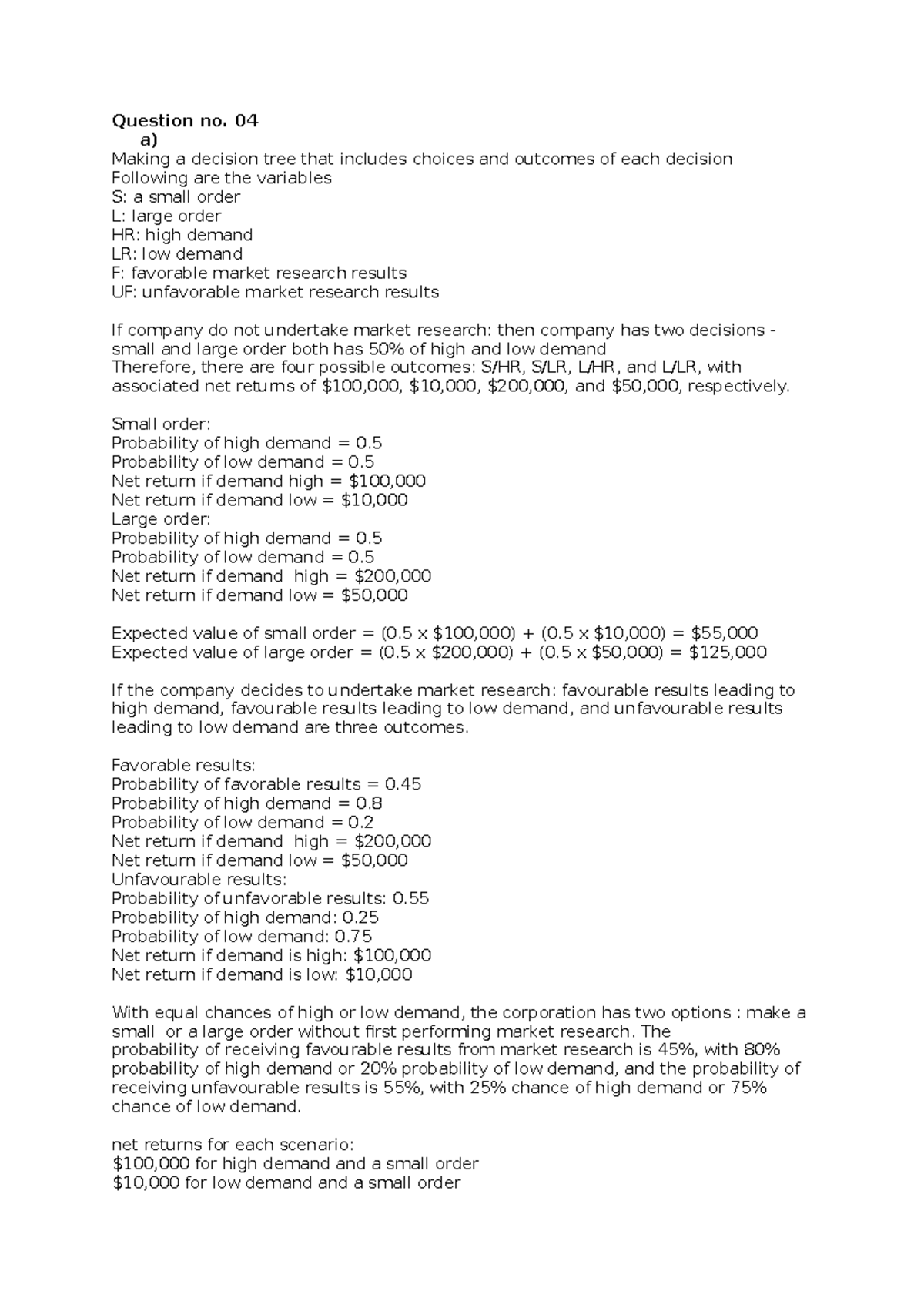 Question no. 04 - Financial Reporting & Analysis - Studocu