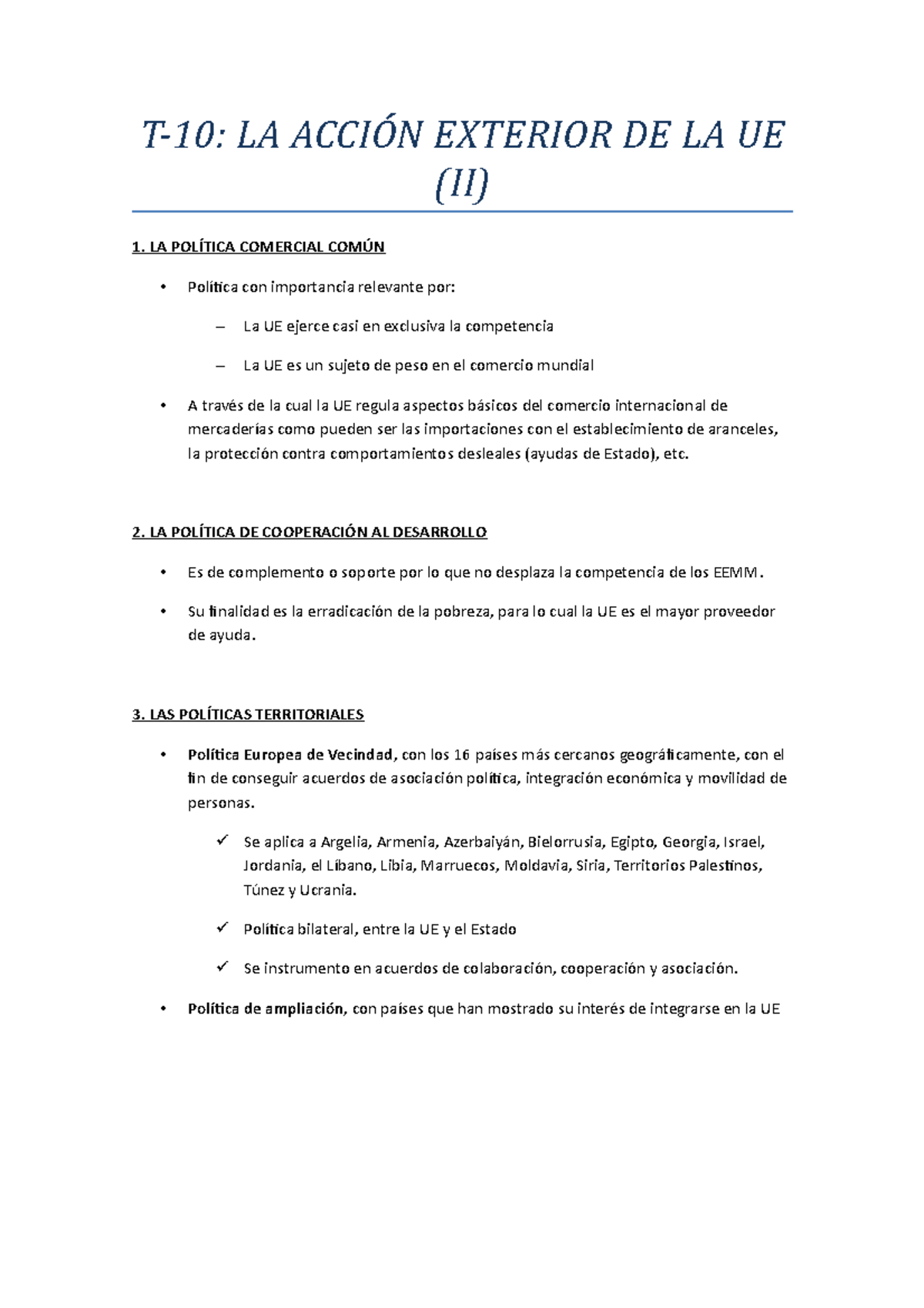 T10 Apuntes Ijue T 10 La AcciÓn Exterior De La Ue Ii 1 La PolÍtica Comercial ComÚn 7847