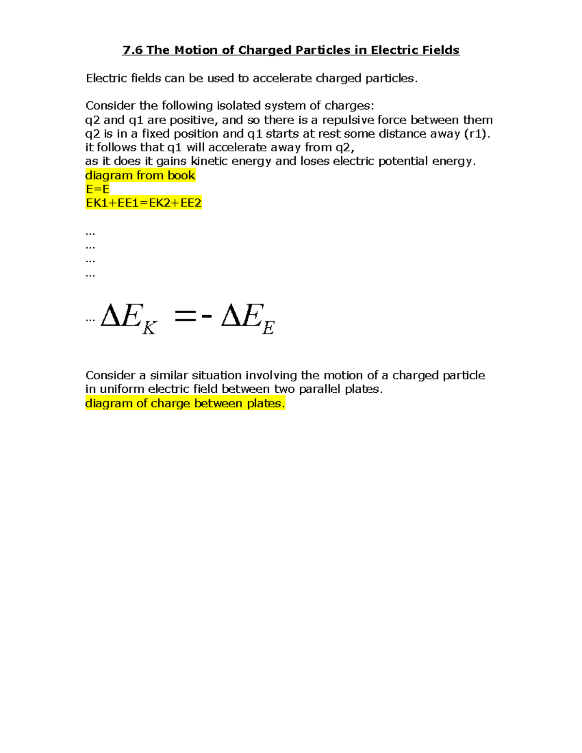 7.6 Motion Of Charged Particles - 7 The Motion Of Charged Particles In ...