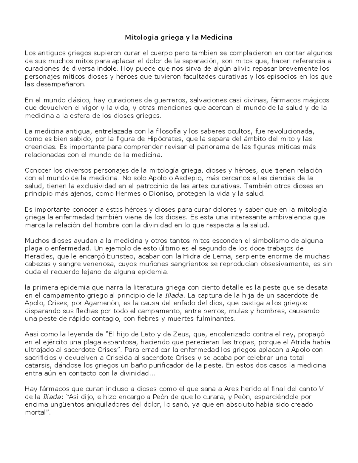 Resumen Del Libro Mitos Griegos Rincon Del Vago 11. Mitologia griega y la Medicina - Mitologia griega y la Medicina Los  antiguos griegos supieron - StuDocu